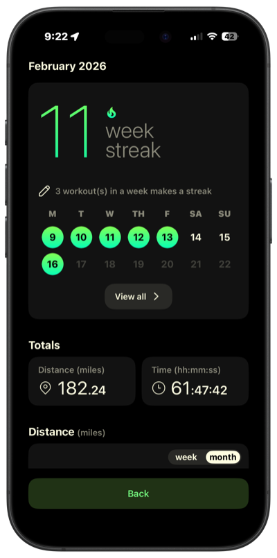 Vima Bike main tracking screen