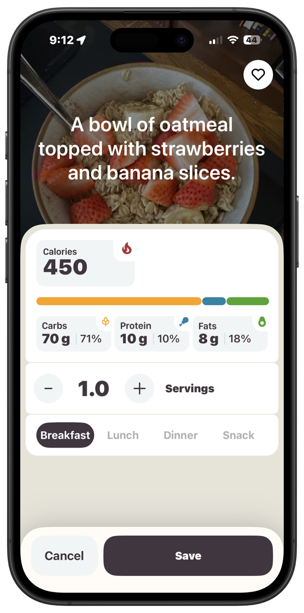 Photo-based calorie tracking