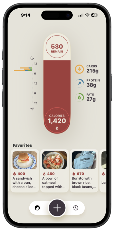 AI Calorie Tracker main screen